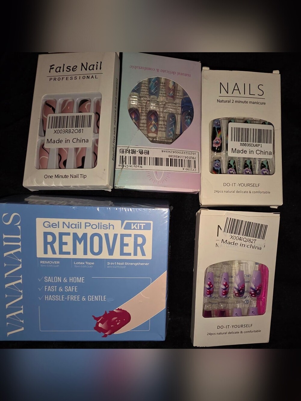 Nail Art Bundle | 4 Press-On Nail Sets + Gel Remover Kit‎ | NWT